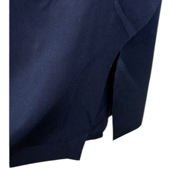 XSCAPE Tisha Knee Length Scuba Off The Shoulder Ruffle Dress Size 4 In Blue - Picture 6 of 14